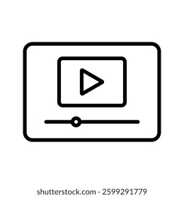 Video icon set. Video Player sign. Flat illustration of vector icon on white background