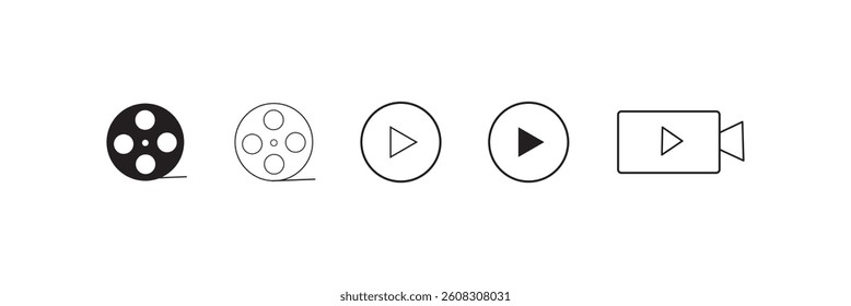 Video icon set. Video Player sign