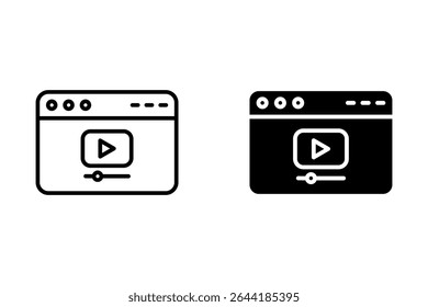 Video icon set. Video Player sign. Flat illustration of vector icon on white background
