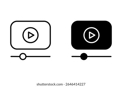 Video icon set. Video Player sign. Flat illustration of vector icon on white background	
