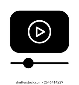 Video icon set. Video Player sign. Flat illustration of vector icon on white background	
