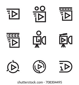 video icon set. Premium quality outline symbol collection