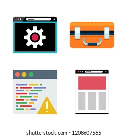 video icon set. vector set about drone case and browser icons set.