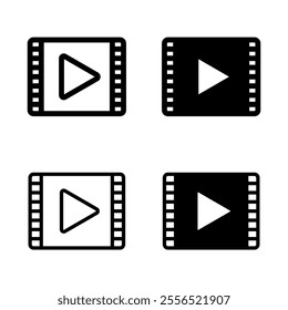 Video icon set. Vector illustration.