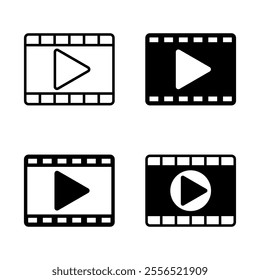 Video icon set. Vector illustration.