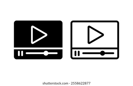 Video icon set. Vector illustration.