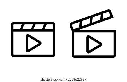 Video icon set. Vector illustration.