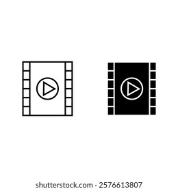 Video icon set. Vector illustration, on a white background