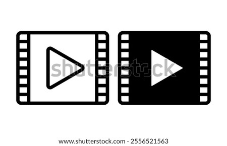 Video icon set. Vector illustration.