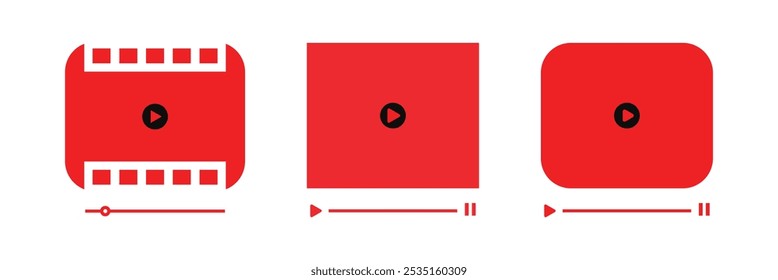 Video icon set. video icon vector. movie sign. cinema. Eps 10.
