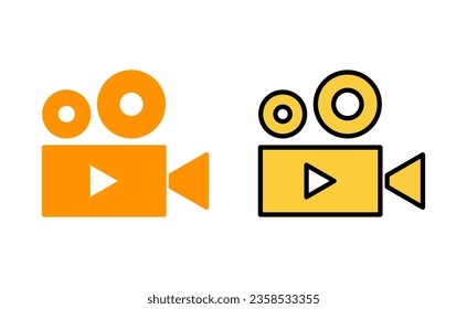 Video-Icon-Set für Web- und Mobile-App. Bildkamerazeichen und -symbol. Filmzeichen. Kino