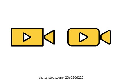 Video icon set for web and mobile app. video camera sign and symbol. movie sign. cinema