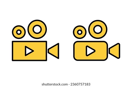 Video icon set for web and mobile app. video camera sign and symbol. movie sign. cinema