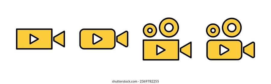 Video icon set for web and mobile app. video camera sign and symbol. movie sign. cinema