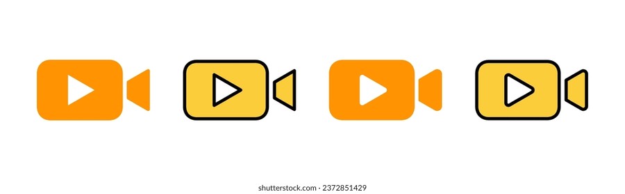 Video icon set for web and mobile app. video camera sign and symbol. movie sign. cinema