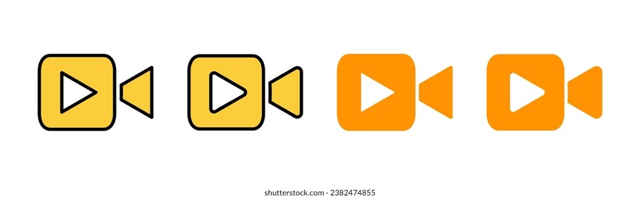 Video icon set for web and mobile app. video camera sign and symbol. movie sign. cinema