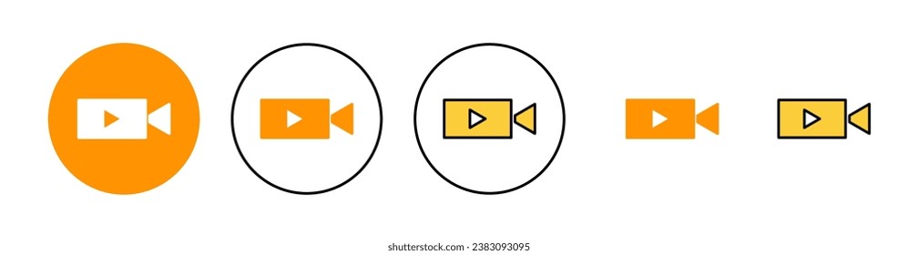 Video icon set for web and mobile app. video camera sign and symbol. movie sign. cinema