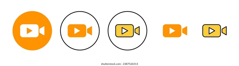 Video icon set for web and mobile app. video camera sign and symbol. movie sign. cinema
