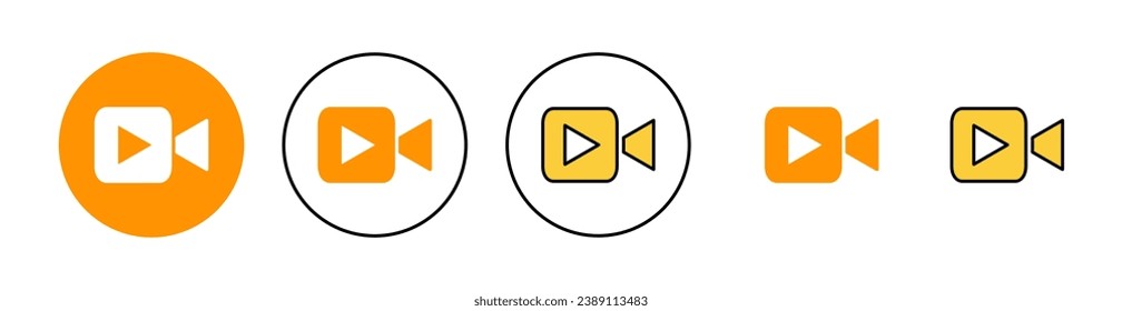 Video icon set for web and mobile app. video camera sign and symbol. movie sign. cinema