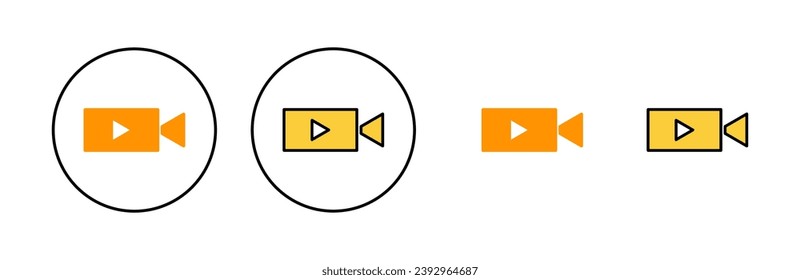 Video icon set for web and mobile app. video camera sign and symbol. movie sign. cinema