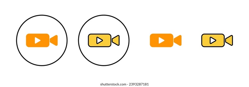 Video icon set for web and mobile app. video camera sign and symbol. movie sign. cinema