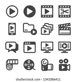 video icon set,vector and illustration