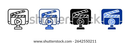 Video icon sheet multiple style collection