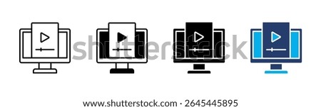 Video icon sheet multiple style collection