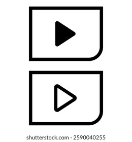 video icon, simple flat style, illustration, logo sign symbol pictogram template, for ui or ux isolated on white for mobile app, editable