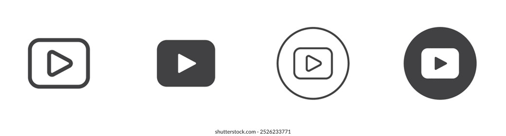 Video-Symbol Einfache Kontur, Vektorsymbol