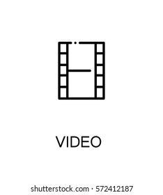 Video icon. Single high quality outline symbol for web design or mobile app. Thin line sign for design logo. Black outline pictogram on white background