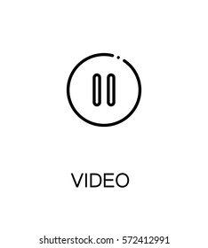Video icon. Single high quality outline symbol for web design or mobile app. Thin line sign for design logo. Black outline pictogram on white background