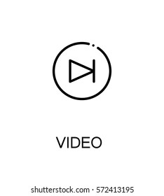 Video icon. Single high quality outline symbol for web design or mobile app. Thin line sign for design logo. Black outline pictogram on white background