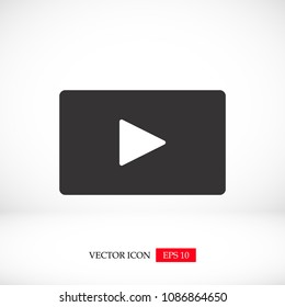 video icon, stock vector illustration flat design style