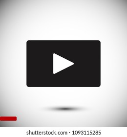 video icon, stock vector illustration flat design style