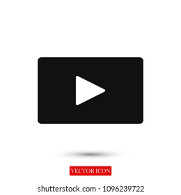video icon, stock vector illustration flat design style