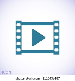 video icon, stock vector illustration flat design style