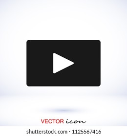 video icon, stock vector illustration flat design style
