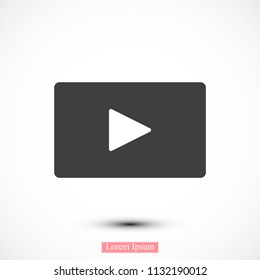 video icon, stock vector illustration flat design style