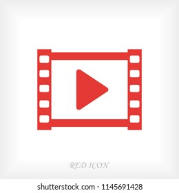 video icon, stock vector illustration flat design style