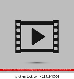 video icon, stock vector illustration flat design style