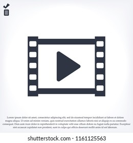 video icon, stock vector illustration flat design style