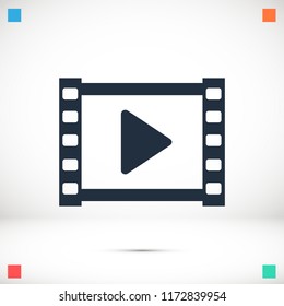 video icon, stock vector illustration flat design style