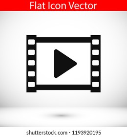 video icon, stock vector illustration flat design style