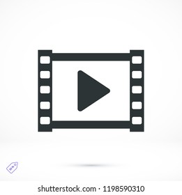 video icon, stock vector illustration flat design style