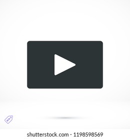 video icon, stock vector illustration flat design style