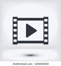 video icon, stock vector illustration flat design style