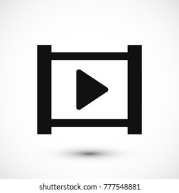 video icon, stock vector illustration flat design style