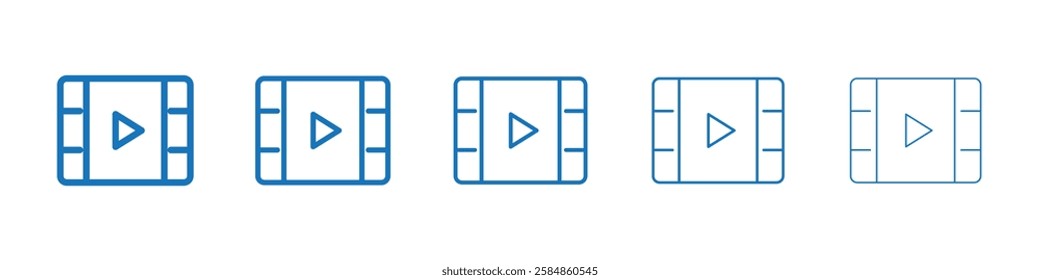 Video icon Symbol collection thin outline set