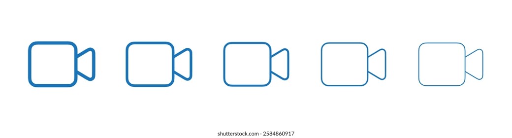 Video icon Symbol collection thin outline set
